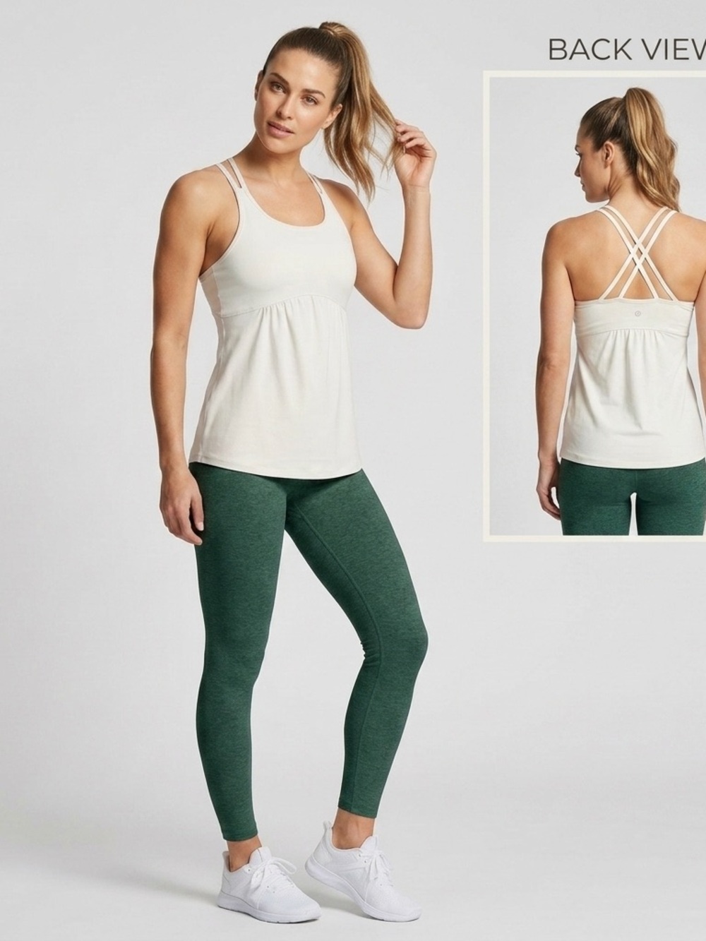 Soma Sport Tank Top Strappy Yoga Women’s XL White Activewear Stretch Crisscross
